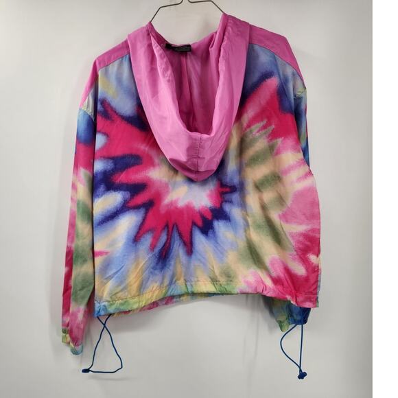 POLAROID Tie Dye Colorful Multi-Color Hooded Pullover Womens Size Large L - Picture 2 of 4